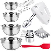 WEPSEN 5-Speed Hand Mixer with Bowls for quick batter prep and mixing