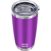 Wetoweto 20oz tumbler purple front view shows double-wall insulation for hot or cold drinks.