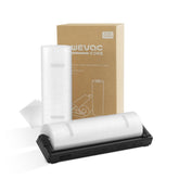 Wevac dispenser for bag rolls enabling precise cuts and custom sizes.