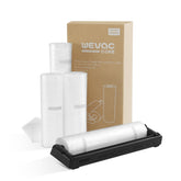 Wevac Rolls with Dispenser shown for precise bag cuts during meal prep.