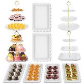 Wgbon dessert table stand 3-tier white for elegant cupcakes