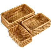Whalehub rectangular rattan baskets outer view showing versatile living room storage