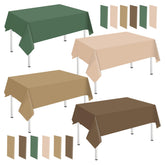 Whaline woodland tablecloth in green and brown covering a long forest-themed table