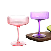 whatAmug ribbed coupe glass pink ideal for elegant cocktails