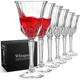 Whisquor wine glasses set6 in clear crystal for everyday dining and entertaining