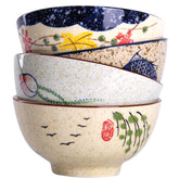 WHJY 4.5 inch retro floral bowl set front view for cereal serving and decor