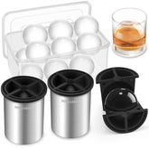 WIBIMEN clear ice maker front view with 2.5-inch ball mold, ideal for cocktails