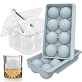WIBIMEN blue large ice cube tray 2-pack for easy release whiskey ice balls.