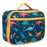 Wildkin Jurassic Dinosaurs lunch box front view with vibrant print for kids' meals