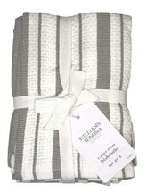 Williams-Sonoma Classic Striped Dishcloths in Drizzle Grey for soft absorbency in everyday kitchen tasks.