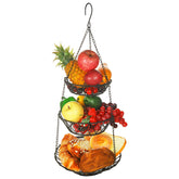 WILLIZTER 3-tier hanging basket with top hook for space-saving fruit storage