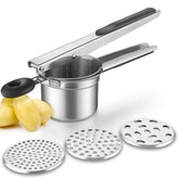 WILLIZTER potato ricer over a bowl creating fluffy mashed potatoes easily.