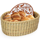 Willow Weave 12-inch bread warmer basket with handwoven kaisa grass for warm breads