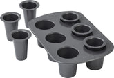 Wilton cookie shot glass pan 6-cavity ready for dough to create playful cups.