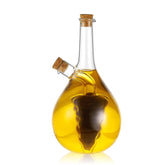 WINAKUI oil-vinegar dispenser front view, 2-in-1 glass cruet for kitchen use