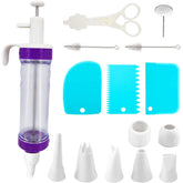 Winbao 15-pcs cake decorating kit with piping syringe for precise pastry work.