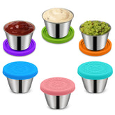 Winceed 6-pack dressing containers with silicone lids for mess-free lunches.