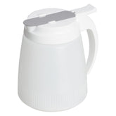 Winco PSUD-48 dispenser featuring a drip-prevention slide for clean, controlled pours.