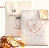 WiNDANCE bread bag with beeswax lining and zipper protects crust while keeping bread fresh.