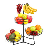 Winmien 3-tier fruit basket with banana hooks keeps produce organized and accessible