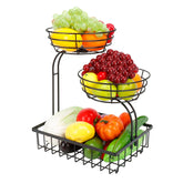 Winmien 3-Tier Basket side view showing space-saving fruit and veggie storage