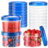 Winproper 12-pack 16oz container lids demonstrate secure lid design for spill-free storage