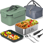 WisaKey electric lunch box with a sturdy carry-handle, easy to transport during commutes.