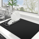 WISELIFE dish drying mat absorbs water rapidly on the counter.