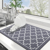 WISELIFE dish drying mat absorbent; keeps countertops dry after washing dishes.