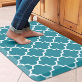 WISELIFE cushioned anti-fatigue kitchen mat provides comfort underfoot for long cooking sessions.