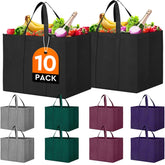 WISELIFE reusable bags bulk pack in assorted colors, durable for heavy groceries.