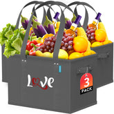 WISELIFE reusable grocery bag with stand-up design for easy loading and organized shopping.