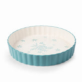Wisenvoy 9-inch deep-dish pie pan with fluted edge for crust support.