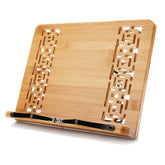 Wishacc bamboo book stand with stable base for hands-free reading