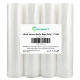 WishDirect vacuum sealer bag roll 11x25 inches with embossed channels for easy air removal