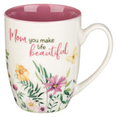 WITH LOVE mug with purple wildflowers, ideal Mother's Day gift for mom