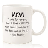 Wittsy Glassware mom mug front view shows bold playful gift for Mom