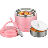 wiwens Thermo Food Jar front view in pink2 for hot meals on the go