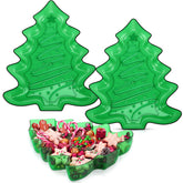 Wiwiqing Christmas tree tray green for festive appetizers, easy to stack.