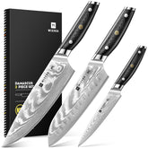 WIZEKA Damascus 8in chef knife blade for precise slicing in kitchens.