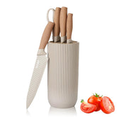 Wiztoynia knife set khaki blades close-up for precise cuts.