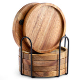WLWNWFT acacia coasters with lip protect surfaces from spills.