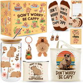 WOFIROY Capybara 16oz glass cup with cute print for iced drinks