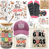 WOFIROY dog mom glass cup 16oz for iced drinks on the go.