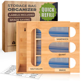 Woodenhouse Bamboo Storage Bag Organizer front view highlights compact monoblock design for tidy drawers