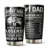 WOOKOO Dad Tumbler with sleek design, perfect for daily coffee on the go.