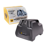 Work Sharp knife sharpener with push-button sharpening for consistent edge.