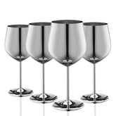 WOTOR stainless steel wine glass 18oz with a wide base for stability and easy handling