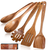 WOTTISH wooden cooking set packaging showcases durable natural utensils for everyday use.