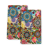 Wovoto boho floral kitchen towels 2-pack, soft and absorbent for daily drying.